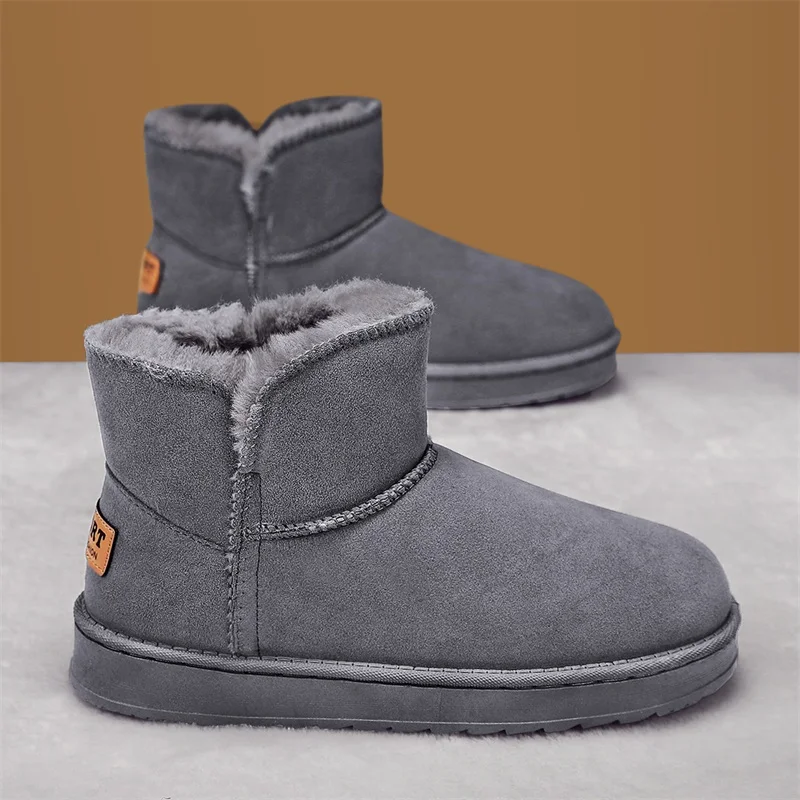 أحذية ثلج معزولة لعام 2025 للرجال، مبطنة بالفرو الصناعي ومضادة للانزلاق، مثالية لعيد المحاربين القدامى والتزلج أو التزلج على الجليد