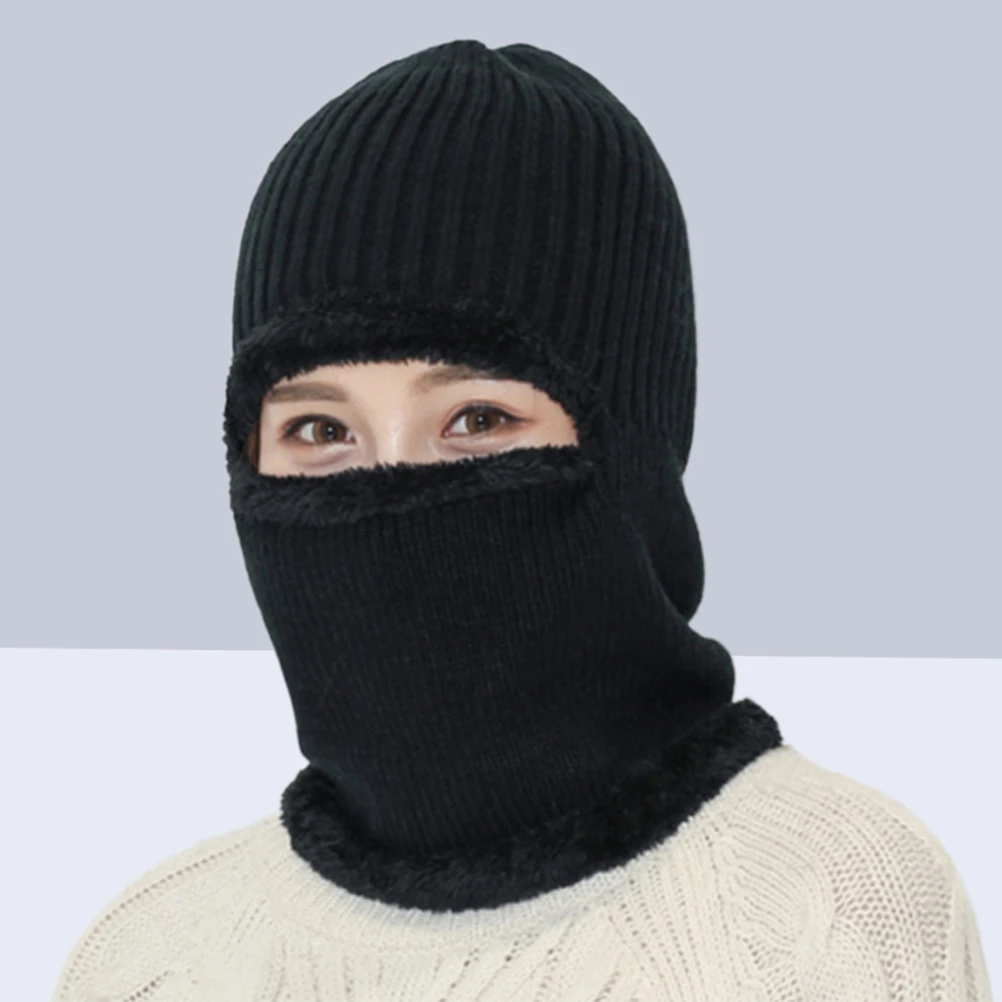 

Outdoor Knitted Beanie Hats Adjustable Windproof Face Cover Cap for Men Women Scarf Collar Accessory for Skiing