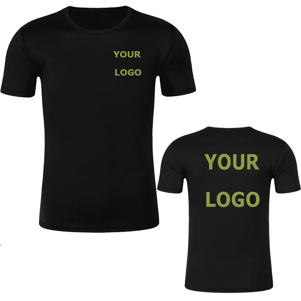 Unisex 100% Polyester Quickly dry T-Shirt Sport Casual Breathable Top Custom Front Back Print Personalized Logo Summer Clothing