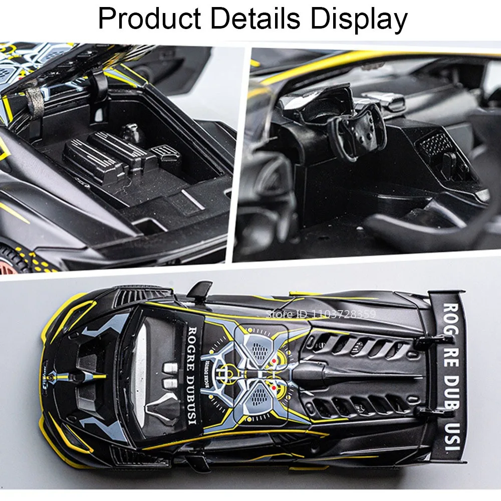 1:32 Huracan ST EVO SCV12 لعبة مجسمة سيارات رياضية سبيكة دييكاست السوبر سيارات الصوت ضوء الأبواب مفتوحة التراجع سباق المركبات الهدايا