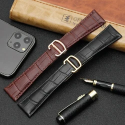 16mm 17mm 23mm 25mm For Cartier WatchBand Men's Women's Genuine Leather Card Libo Tank London Solo Tank Cow Leather Watch Strap