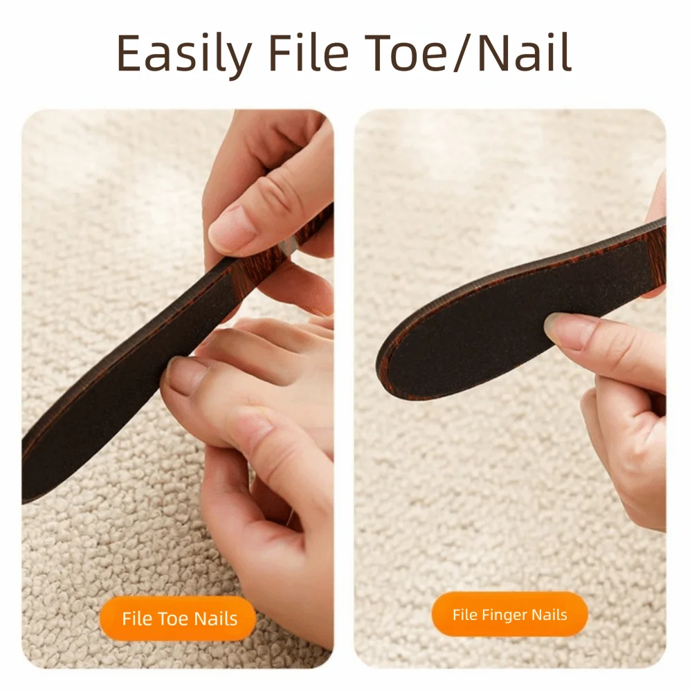 

Набор из 10 двусторонних деревянных пилок для ног, водонепроницаемые, с отверстием для подвешивания, для удаления огрубевшей кожи, удобная ручка, легко чистятся