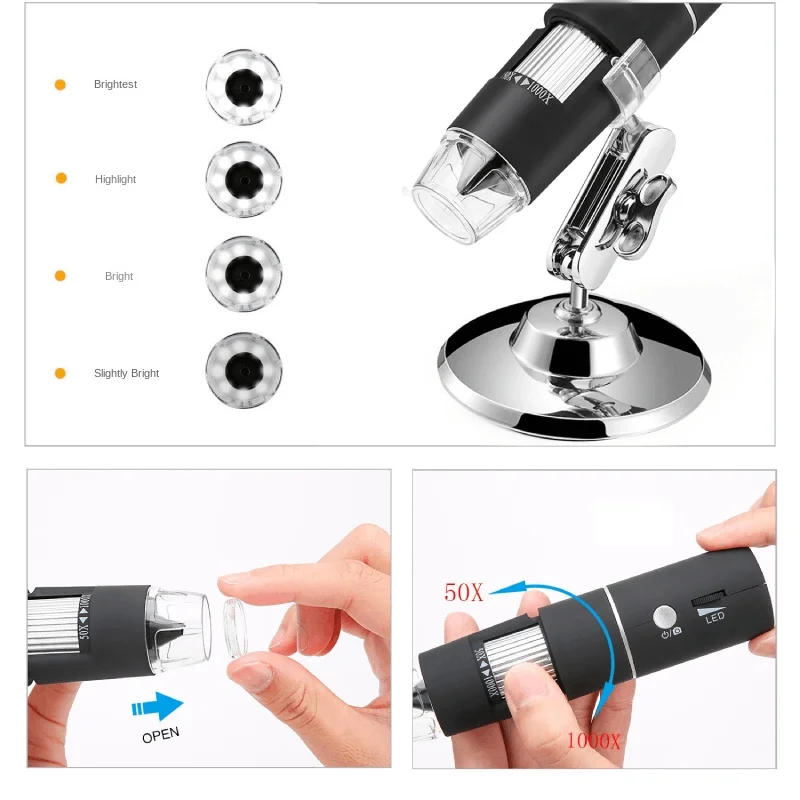 1000x portable electronic industrial microscope with 2 million high-definition WiFi wireless digital microscope