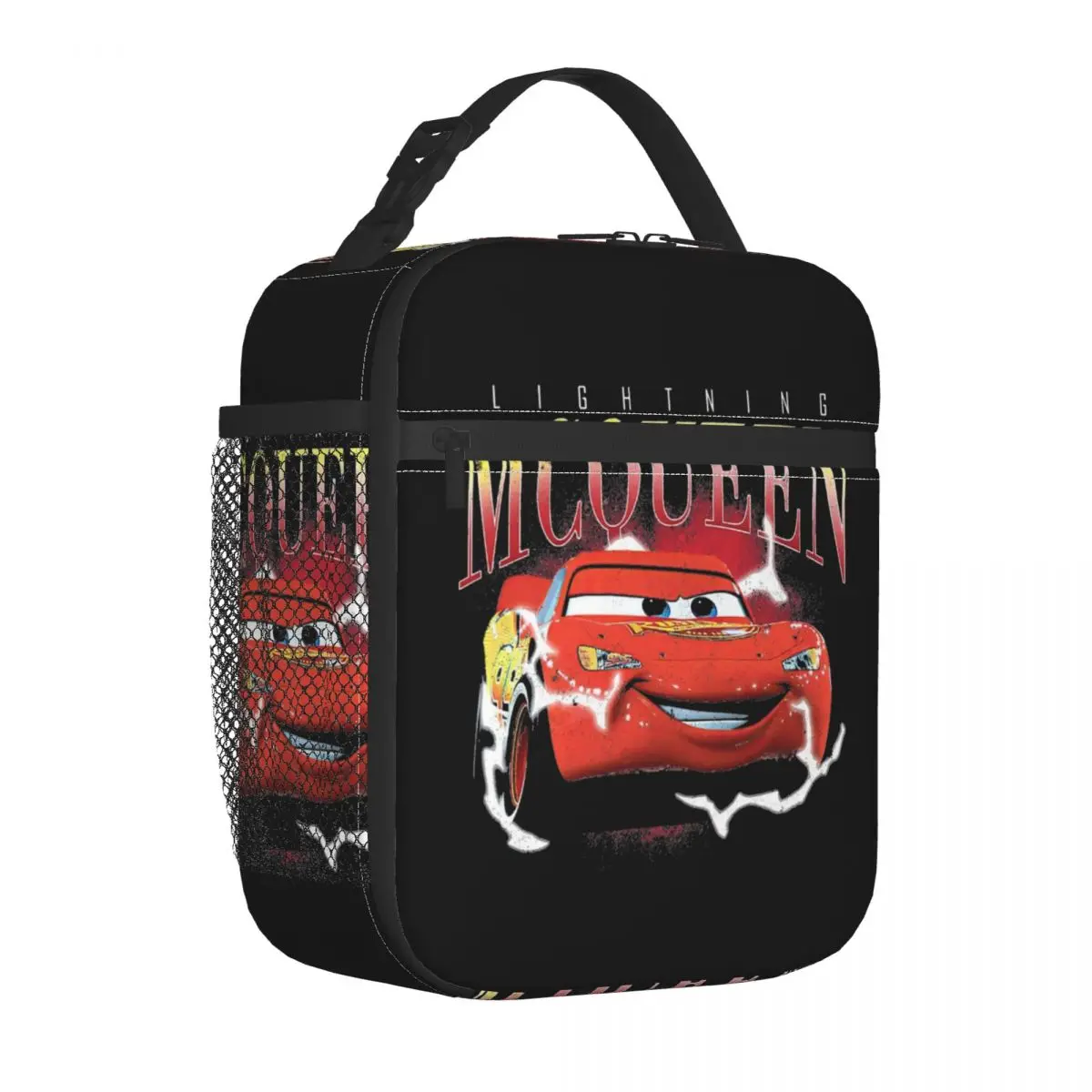 Smile Shiny Lightning Mcqueen Insulated Lunch Bags Cooler Bag Reusable Cars Leakproof Tote Lunch Box Girl Boy Office Picnic