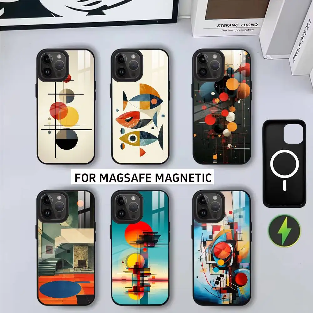 

G-Geometric B-Bauhaus art Phone Case For iPhone17,16,15,14,13,12,11 Plus,Pro Magnetic For Magsafe Wireless Charging