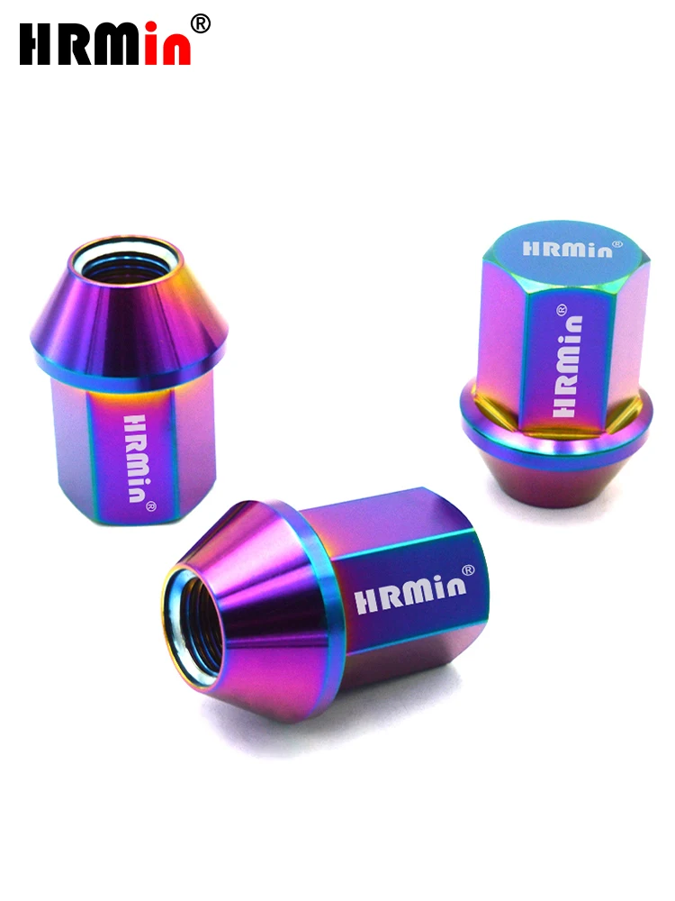 

HRMin High quality 10.9 grade 19HEX Gr.5 titanium cone seat wheel lug nut titanium nut M14*1.5*40mm for Tesla racing car