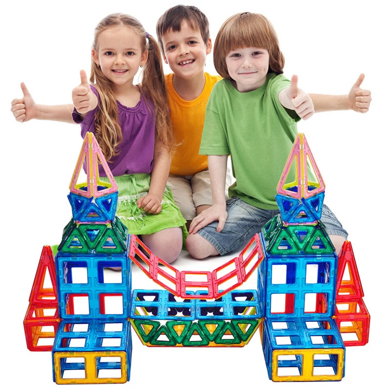 أطفال كبيرة الحجم مغناطيس اللعب لتقوم بها بنفسك كتل مغناطيسية لعبة الأطفال مصمم منشئ مجموعة لعب لعبة تعليم مونتيسوري للأطفال متحركة