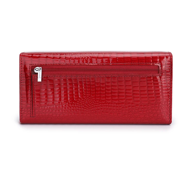 Alligator Ladies Wallet Genuine Leather Long Women's Leather Wallets Alligator Pattern Female Purse Luxury Brand Money Bag