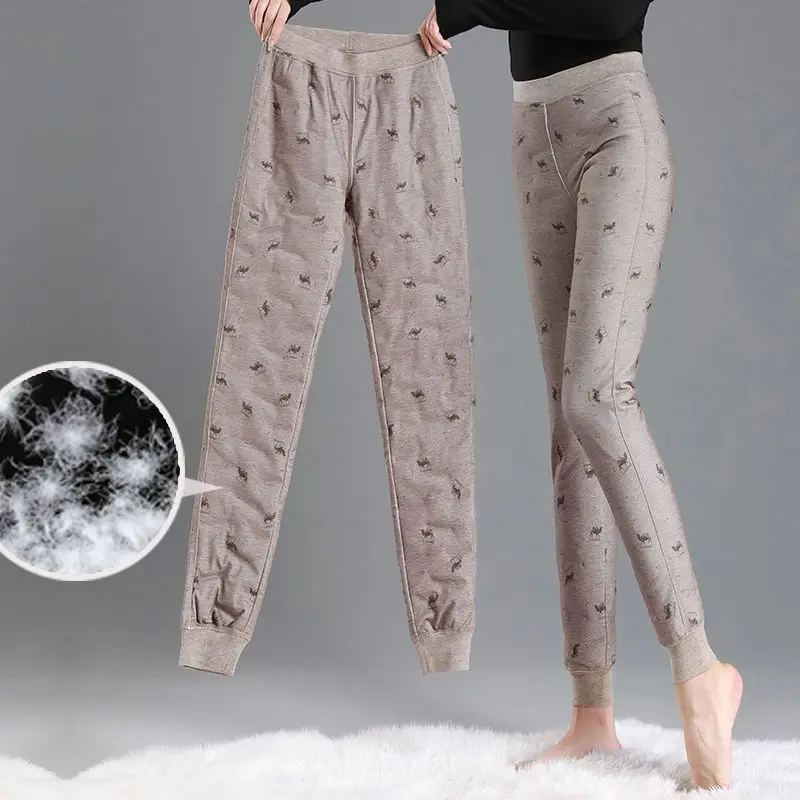 

Down Cotton Pants for Women with Winter New Printed Inner Lining Middle-aged and Elderly Warm B890