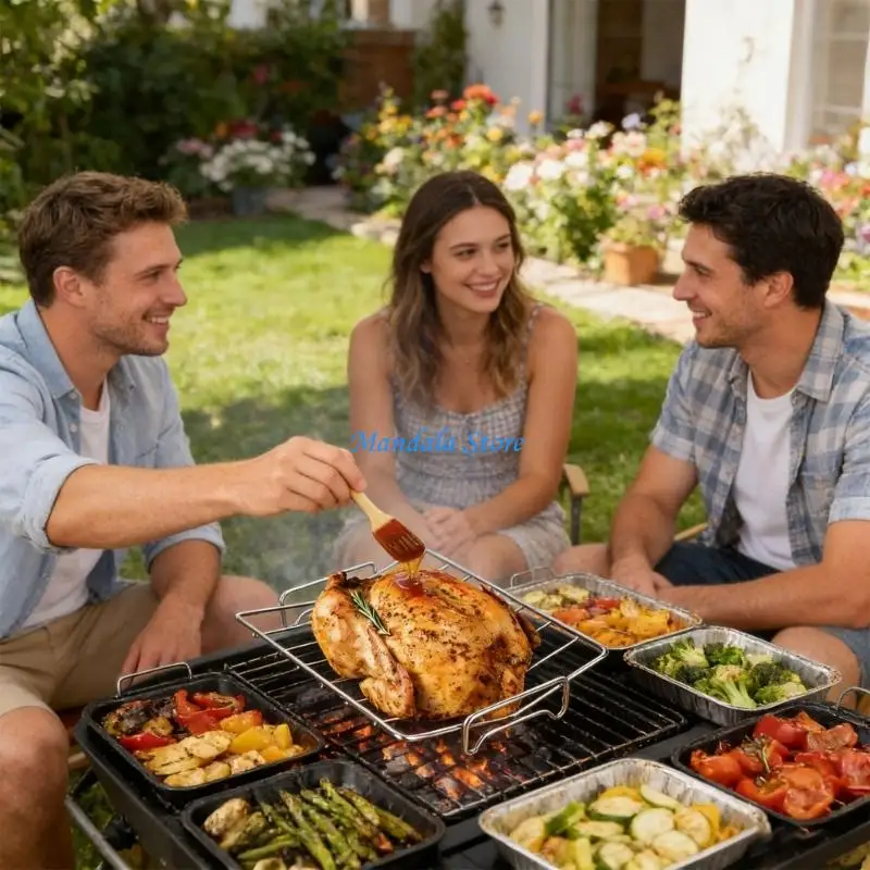 U2JC Health shapes Rack Grilling Promotes Low Fat Cooking Stainless Steels Build Wash Long Lastings