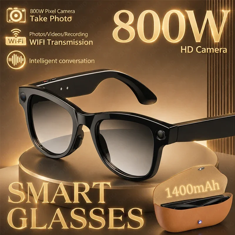 New Smart Glasses with 800W HD Camera Video Recording Camera AI Large Model Real-Time Translation Music Man Woman Smart Glasses