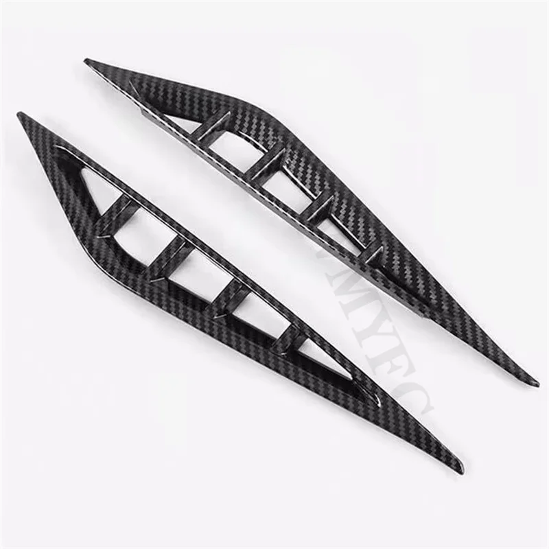 Car Front Fog Lights Lamps Eyelid Eyebrows Strip Cover Trim For Changan UNI-K UNIK  2023 2024 Carbon Fiber Style Accessories