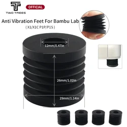 For Bambu Lab P1P/P1S 3D Printer Anti Vibration Feet Pad Anti-slip Anti-Shock Dust-proof Rubber Foot Pad for Bamboo X1/X1C Parts