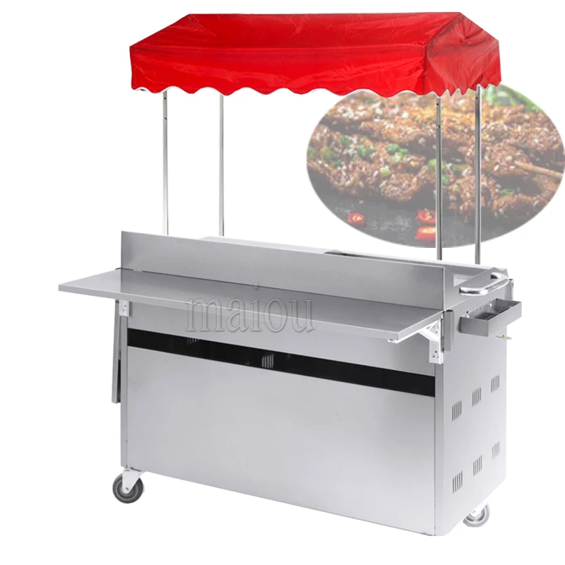 

Commercial Barbecue Night Market Stalls Fried Skewers Boiled Skewers Multigrain Pancake Pan Fried Griddle Snack Cart