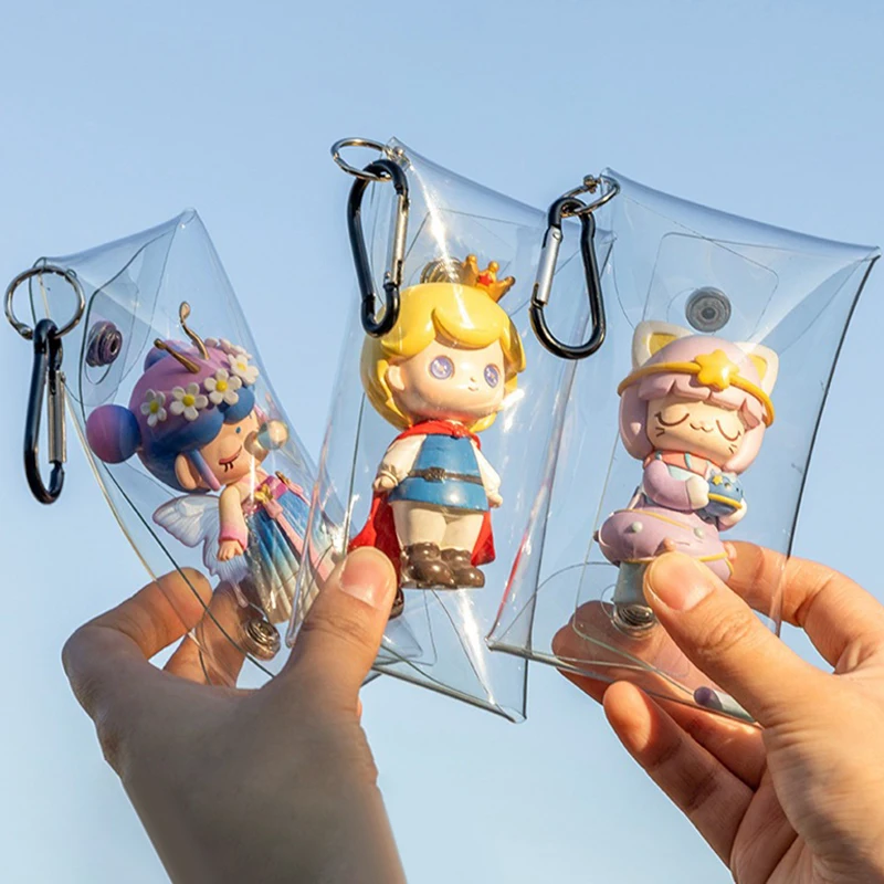 Mini-Anime-Puppen-Displaytasche, transparente Münztasche, Schlüsselanhänger, quadratischer Organizer, Aufbewahrungstasche für Schlüssel, Lippenstift, Kopfhörer – Detail 6