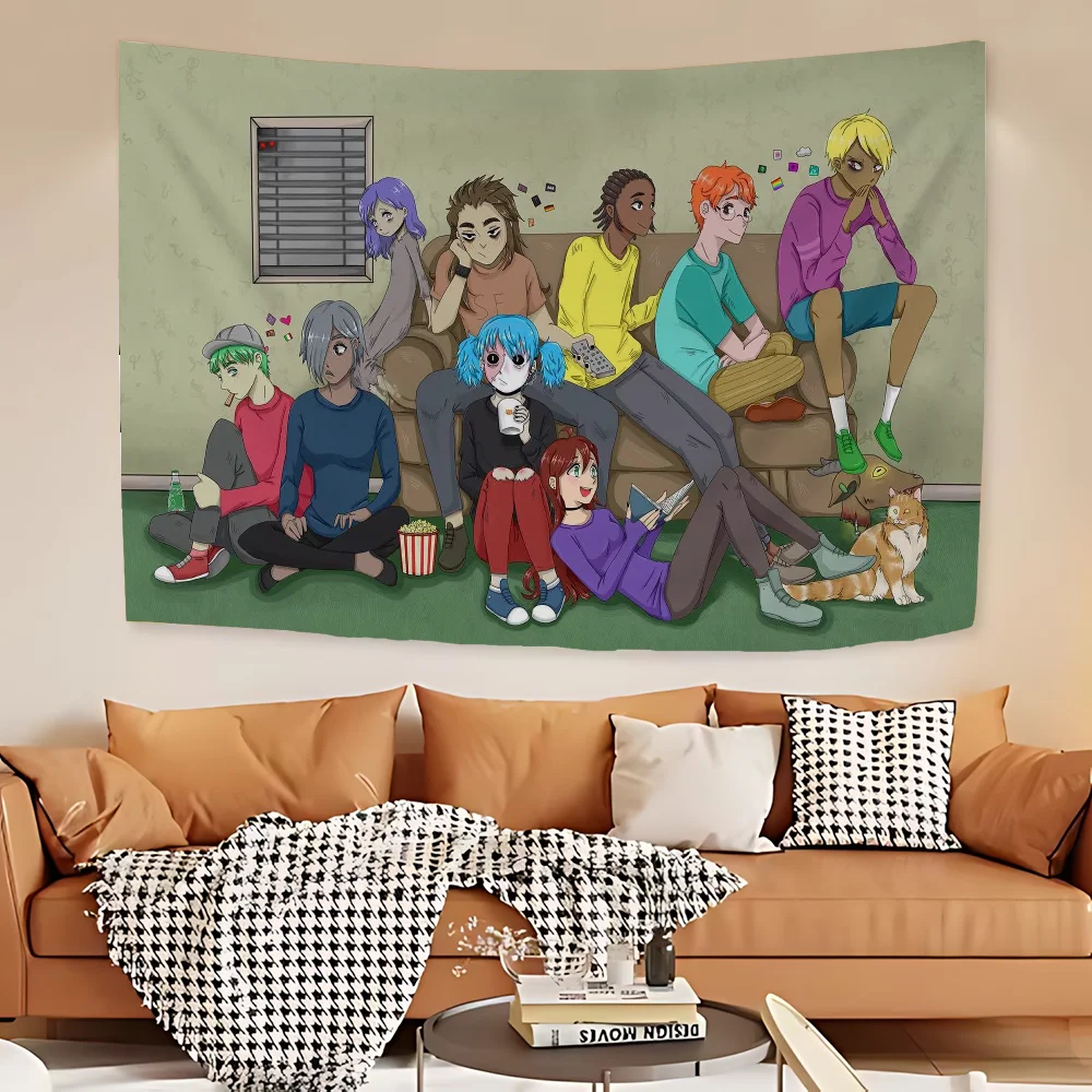 

Sally Face Game Anime Tapestry Hippie Flower Wall Carpets Dorm Decor Wall Hanging Home Decor