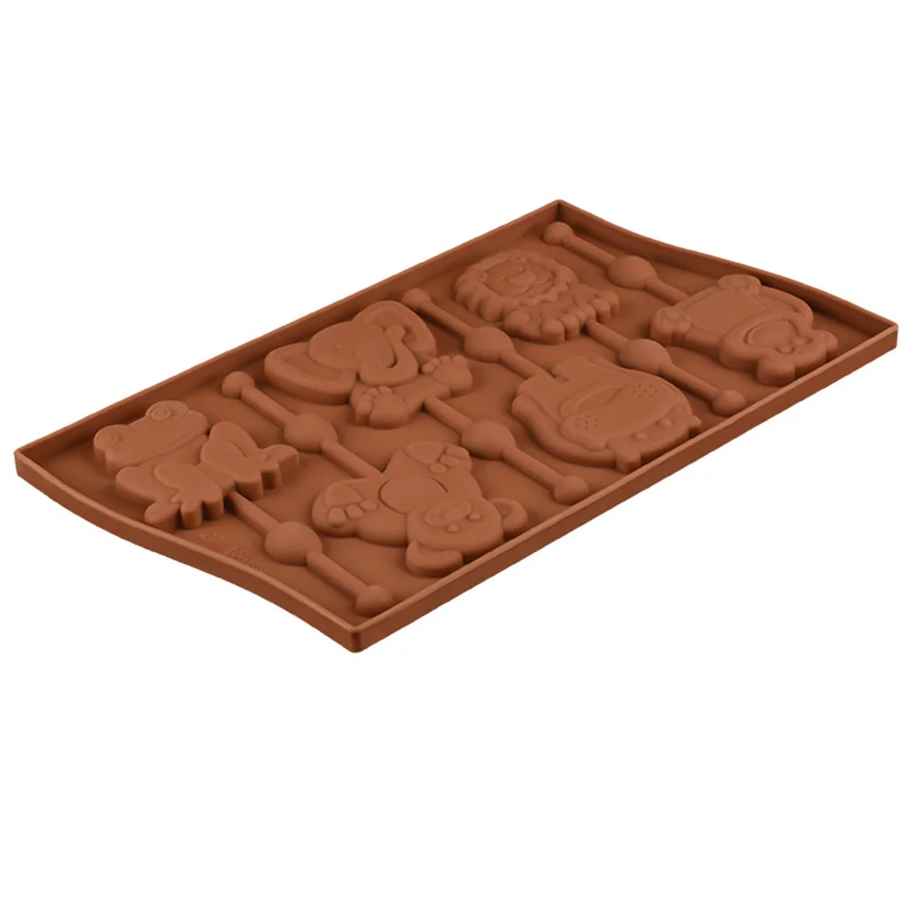 

27.5X16.5Cm Silicone Lollipop Mold Animal Shaped Chocolate Candy Cake Ice Cube Making Diy Baking Tool Non Stick Heat