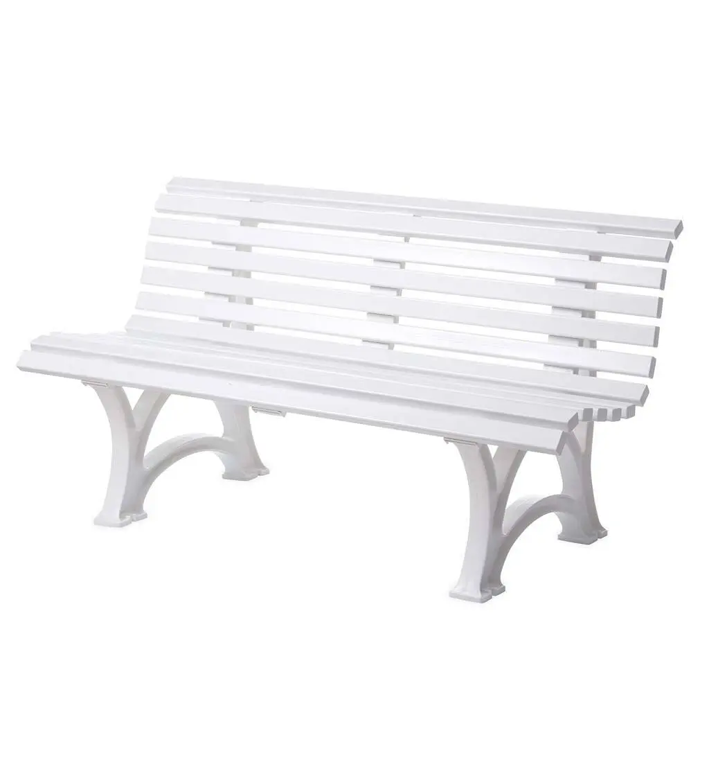 

Weatherproof German PVC Outdoor Bench, 3-Seat ,Holds Up to 500 lbs, Garden Patio Porch Park Deck,Steel, Customized