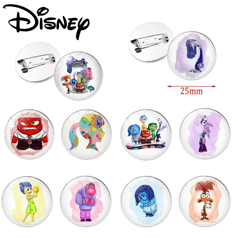 

Disney Inside Out Emotional Brooch Creative Alloy Glass Children's Cartoon Brooch Badge Decoration Accessories Holiday Gifts