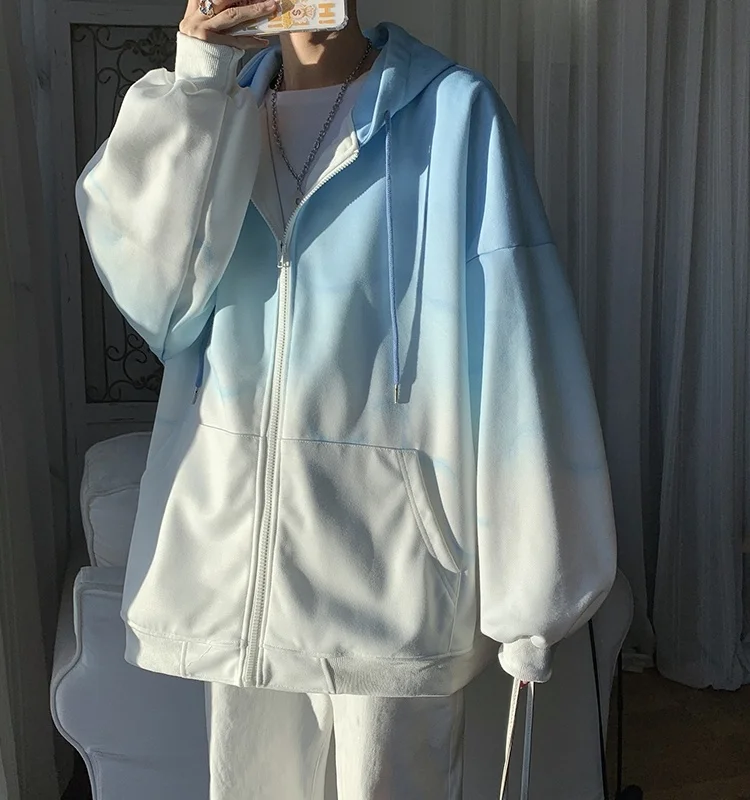 

Loose Men's Hoodie Cardigan Spring Autumn Winter Zipper Jaet Youth Faion Fce Lined Outerwear Casual Comfortable Sweats...