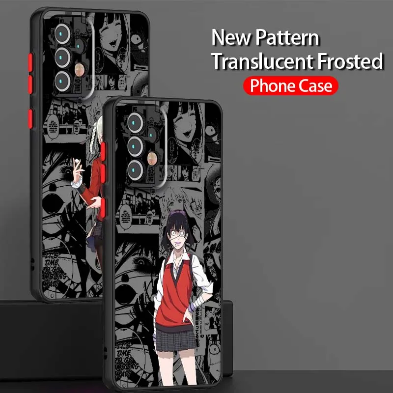 Модный чехол для телефона kakegurui с милым аниме для Samsung A56 A42 A36 A34 A33 A32 A23 A16 A04 A03 Note 20 5G, матовый полупрозрачный