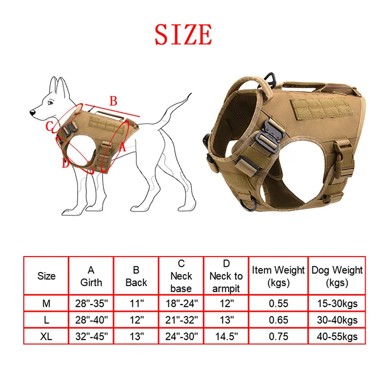 

Tactical Training Dog Vest Zipper Side Pocket Multi-purpose Dog Vest Style Chest Strap Bag Hunting Accessories