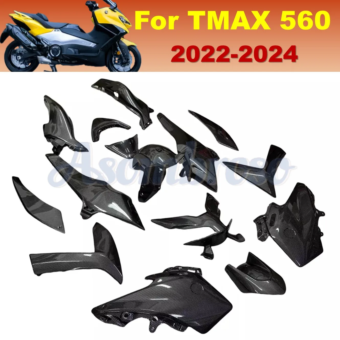 Pedal Motorcycle Fairings Kit Fit For YAMAHA TMAX560 2022 2023 2024 Tmax-560 TMAX 560 Full Carbon Fibre Bodywork  ﻿