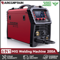 ARCCAPTAIN MIG Welding Machine 6 in 1 220V 200A Inverter IGBT Semi-Automatic MMA Lift TIG Gas Non-Gas MIG 2T 4T For Home Welder