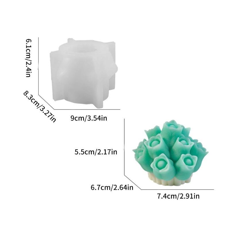 튤립 꽃다발 모양 양초 실리콘 금형 홈 인테리어 금형 쥬얼리 금형