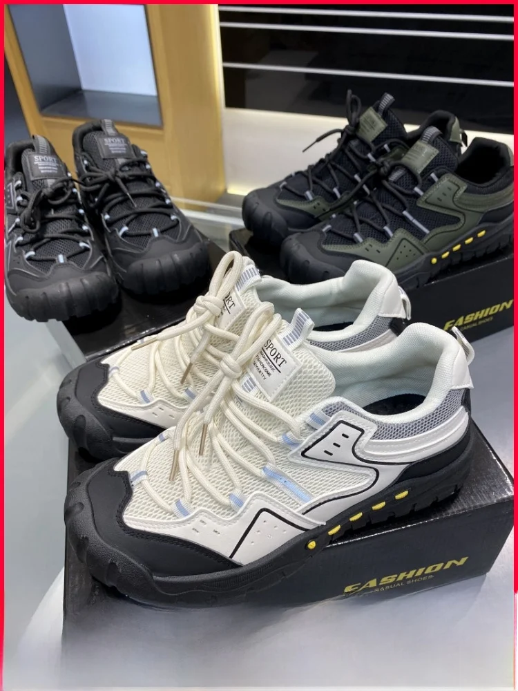 

Удобные дышащие мужские кроссовки для активного отдыха с сетчатым верхом, нескользящие, износостойкие, низкие, без шнурков, с круглым носком, спортивные повседневные туфли