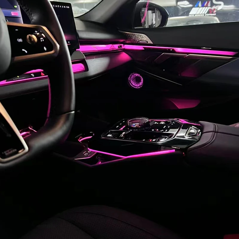 LED 15 Colors Center Console Saddle Lamp for BMW 5 Series G60 G68 i5 Car Ambient Light 2024-2025  Interior Accessories
