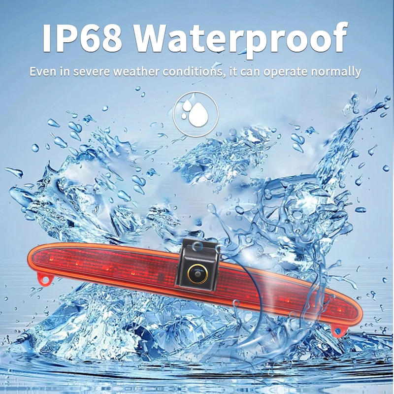 AHD 1080P عدسة ذهبية سيارة الفرامل ضوء كاميرا الرؤية الخلفية ل ايفيكو يوميا 2015-2017 شاحنة فان للرؤية الليلية مقاوم للماء #4