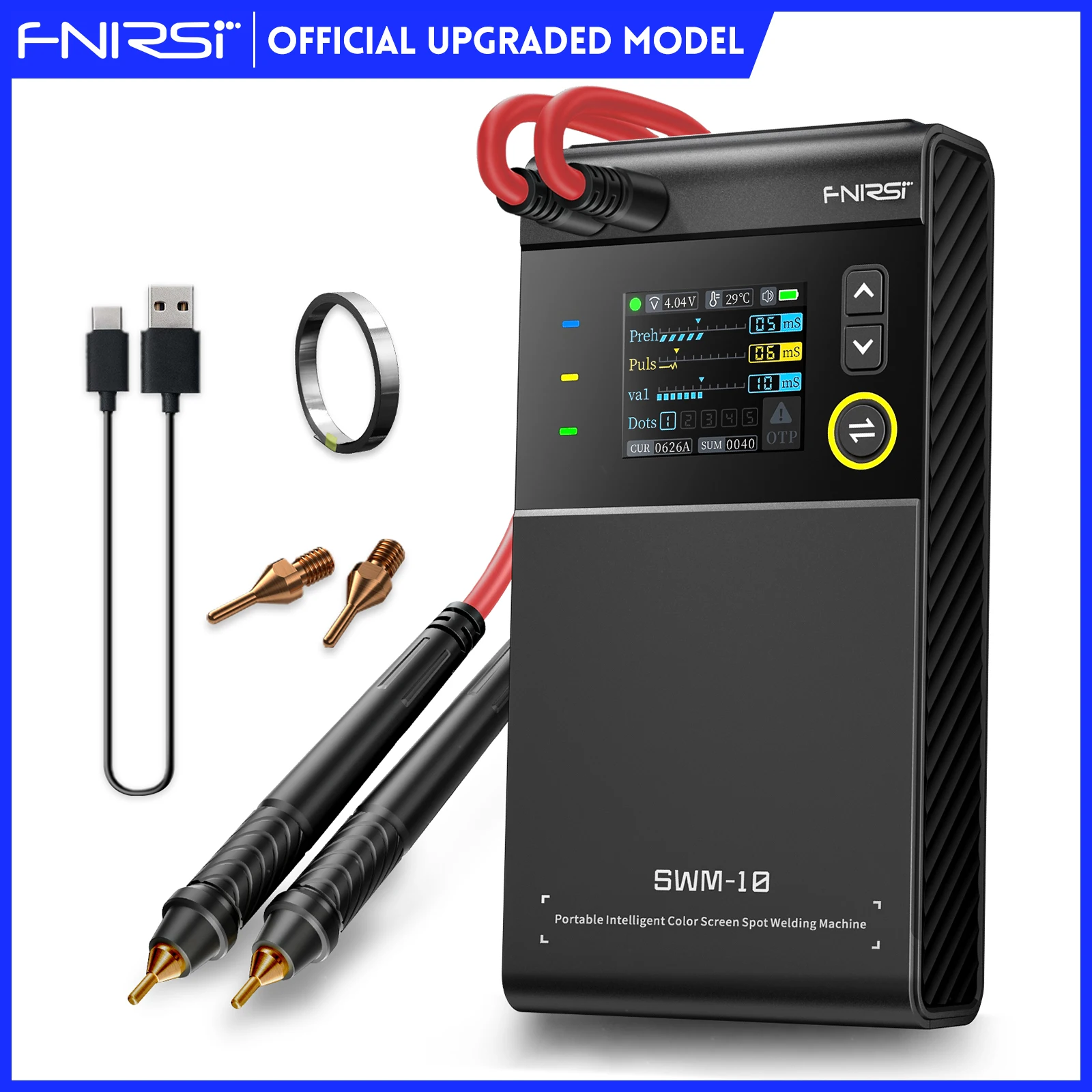 

FNIRSI SWM-10 Portable Battery Spot Welder DIY Mini Welding Machine 18650 Battery Pack Welding Tool 5000mah Weldable 0.25mm