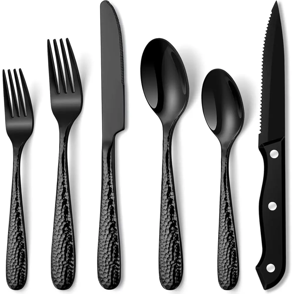 

48-Piece Heavy Duty Stainless Steel Silverware Set with Mirror Finish, Includes Spoons, Forks, and Knives, Dishwasher Safe