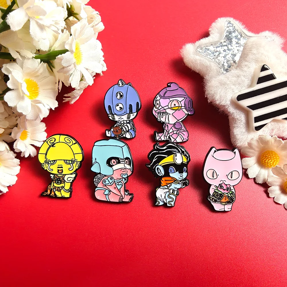 Anime Jojos Bizarre Adventure Button Pins Gifts Exquisite Cartoon Badge Round Creative Brooches for Backpack Jewelry