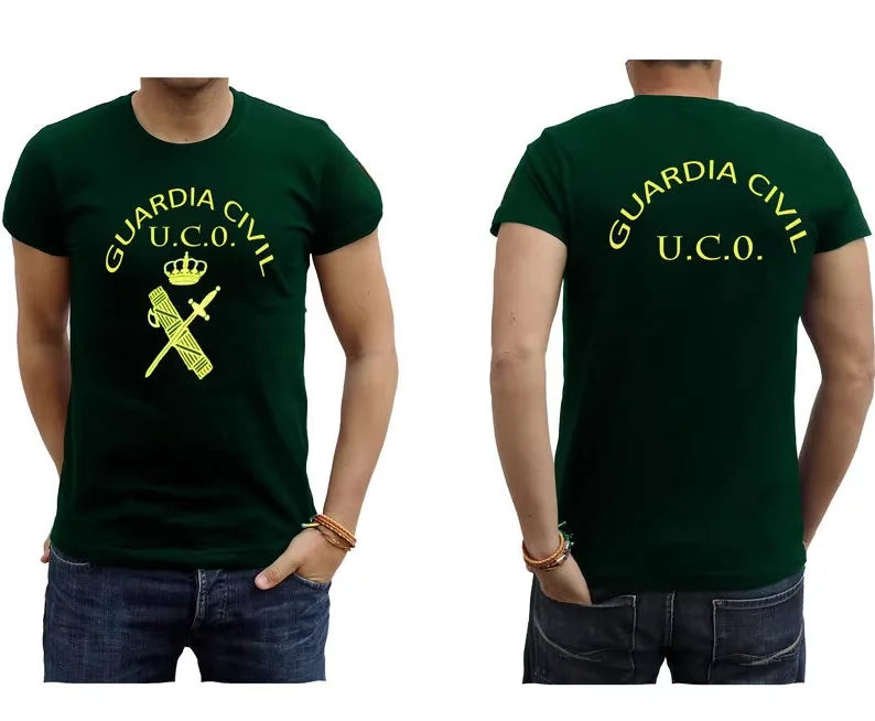 

Spanish UCO Civil Guard Military Men T-Shirt Short Sleeve Casual 100% Cotton shirts