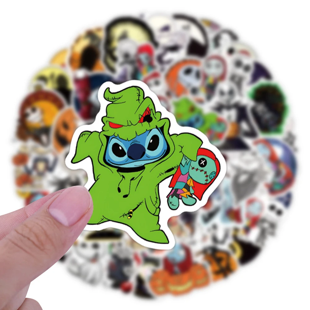 10/30/60 قطعة ديزني أنيمي كابوس قبل عيد الميلاد هالوين ملصقات الكمبيوتر المحمول الهاتف سكيت سيارة ملصق مضاد للمياه لعبة أطفال