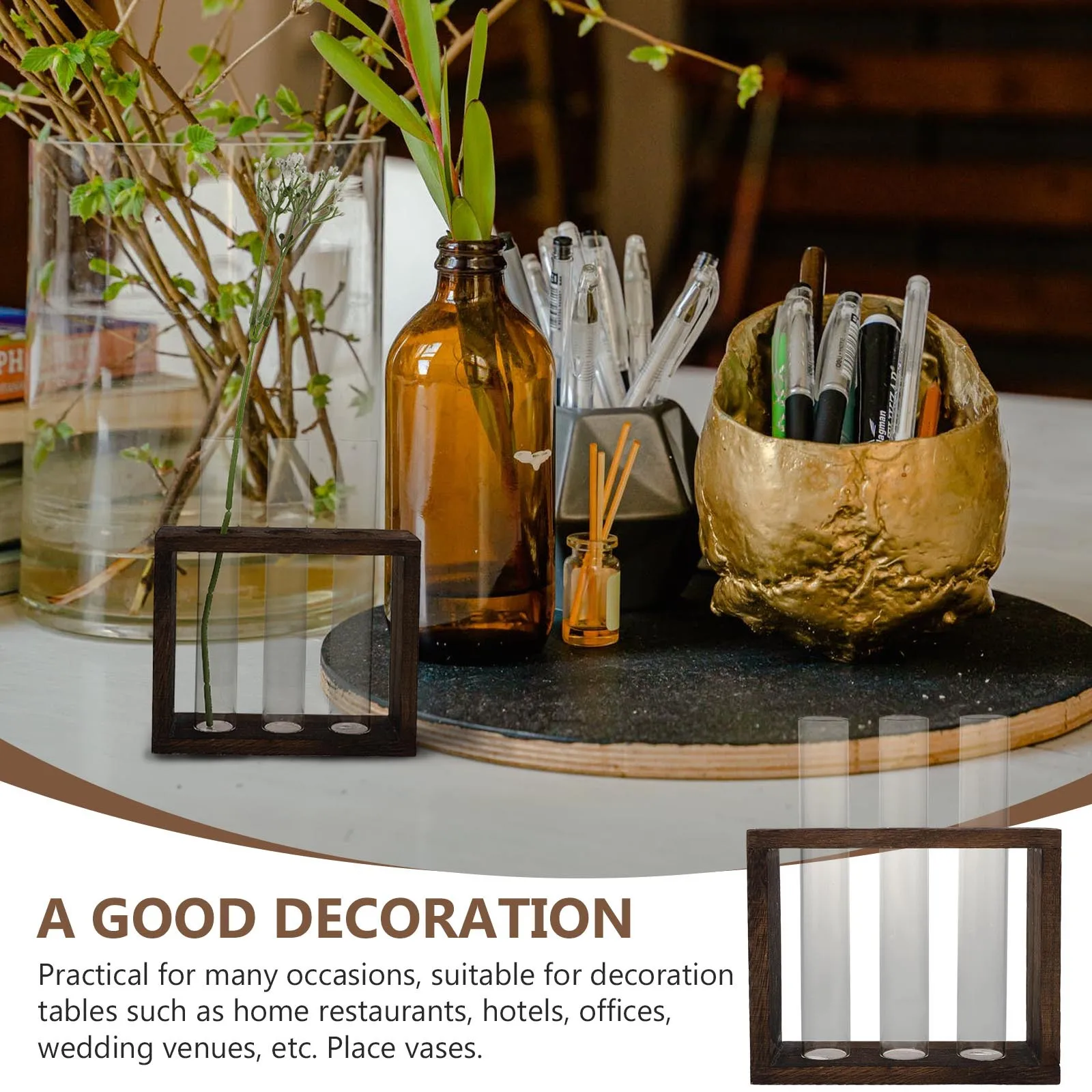 

1Pcs Glass Test Tube Vase Transparent Creative Water Plant Planter Hydroponic Plants Container Decoration Hydroponics Plants Pot