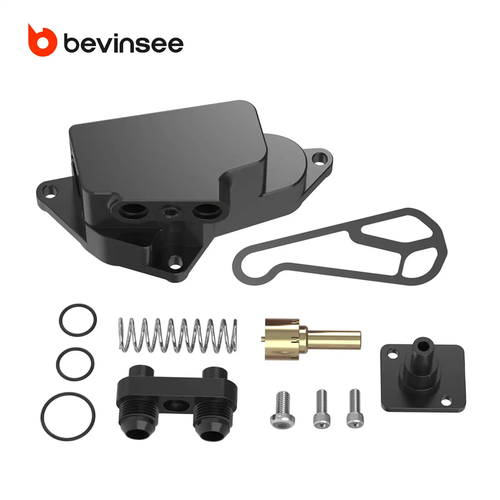 

Aluminium Oil Cooler Adapter with Low Thermostat for BMW E82 E88 135i 1M,E90 E92 E93 335i, Replace for 11428637820,11427525335