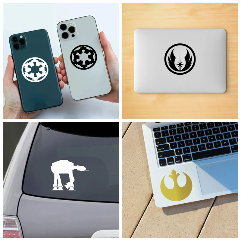 Różnorodne wojny kosmiczne Naklejka na etui na telefon, Imperial Rebel Alliance JEDI ORDER Logo Winylowe naklejki na kubek Laptop Samochód