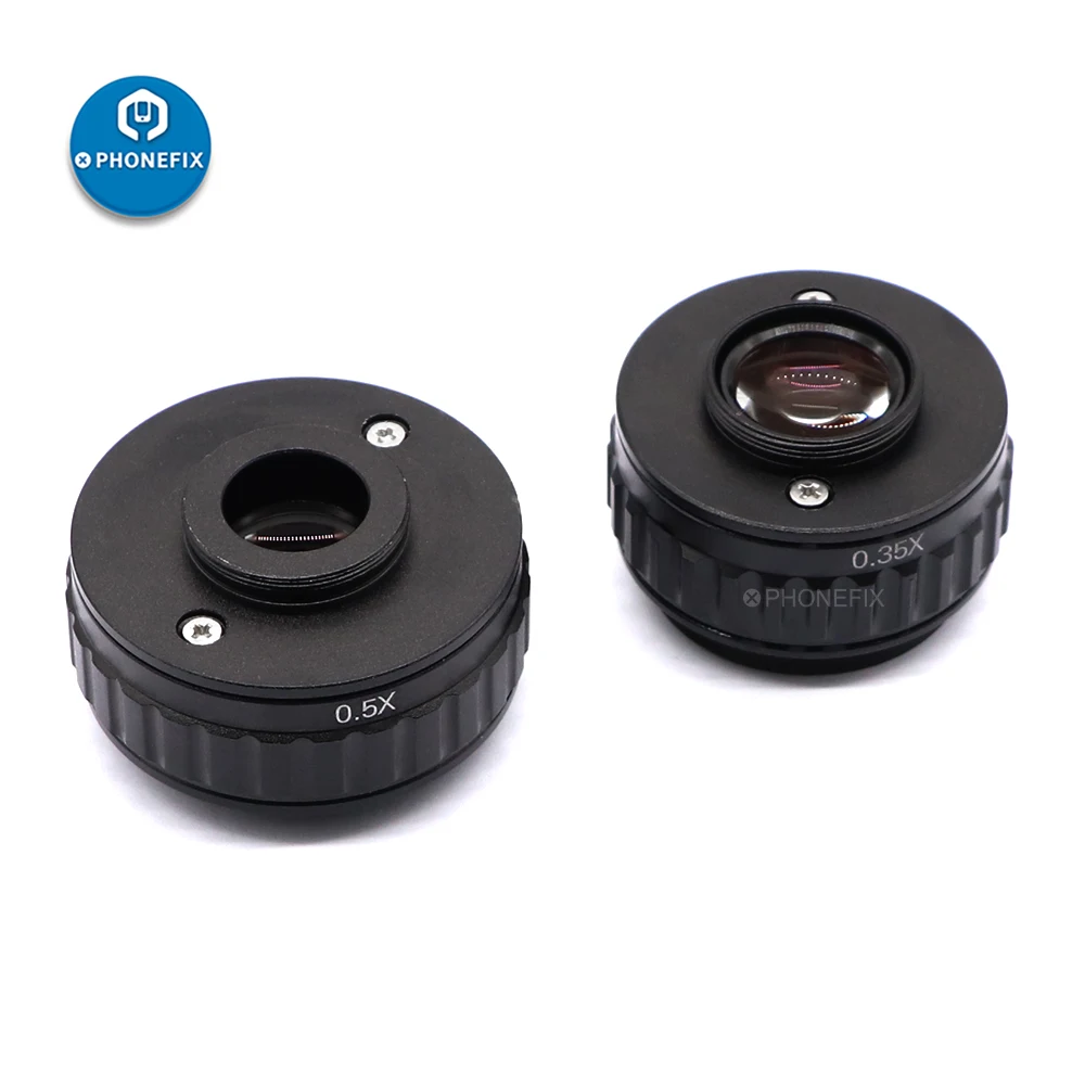 CTV 0.35X 0.5X 1X Lens focus adjustable C mount Ring M38 38mm adapter for New type Trinocular Stereo microscope Set Camera Port