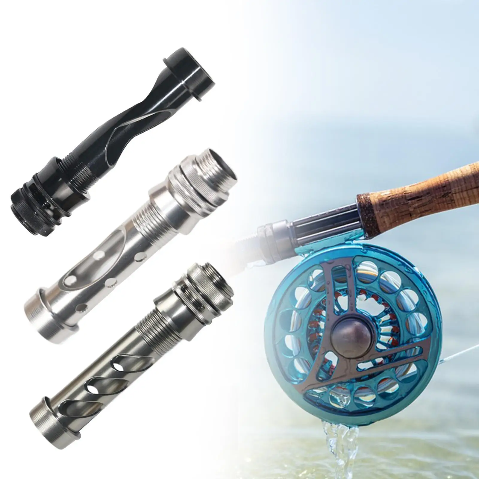 لتقوم بها بنفسك يطير الصيد رود مقعد الأجزاء المعدنية المحمولة المدمجة جوفاء الصيد التروس DIY بها بنفسك الصيد رود مقبض رف القطب إصلاح استبدال