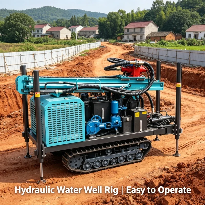 Customized Domestic Crawler Water Well Drilling Rig, Source Factory Pneumatic Mountain Well Drilling Equipment