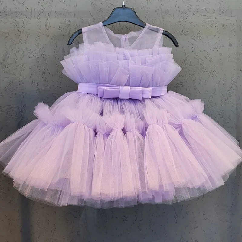 Baby 1st Birthday Clothes for Girls Princess Dress Tulle Wedding Evening Tutu Gown Christmas New Year Party Baby Dresses Wear