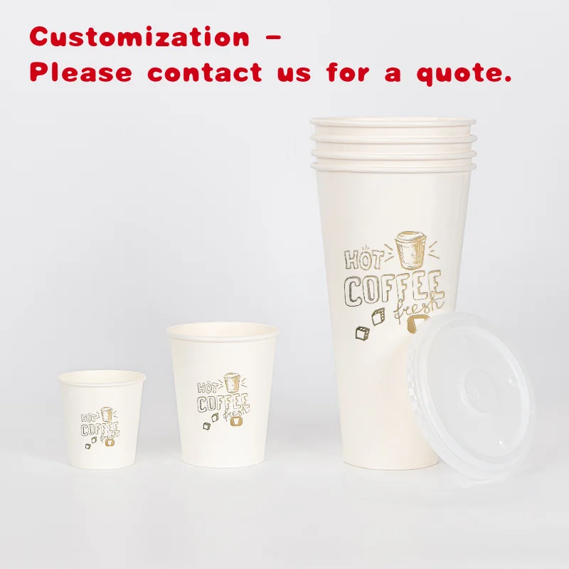 custom.LOKYO 44oz Customized Single Wall Paper Cup Disposable White Vasos Cold Drinks Cola Sodas-1.3L