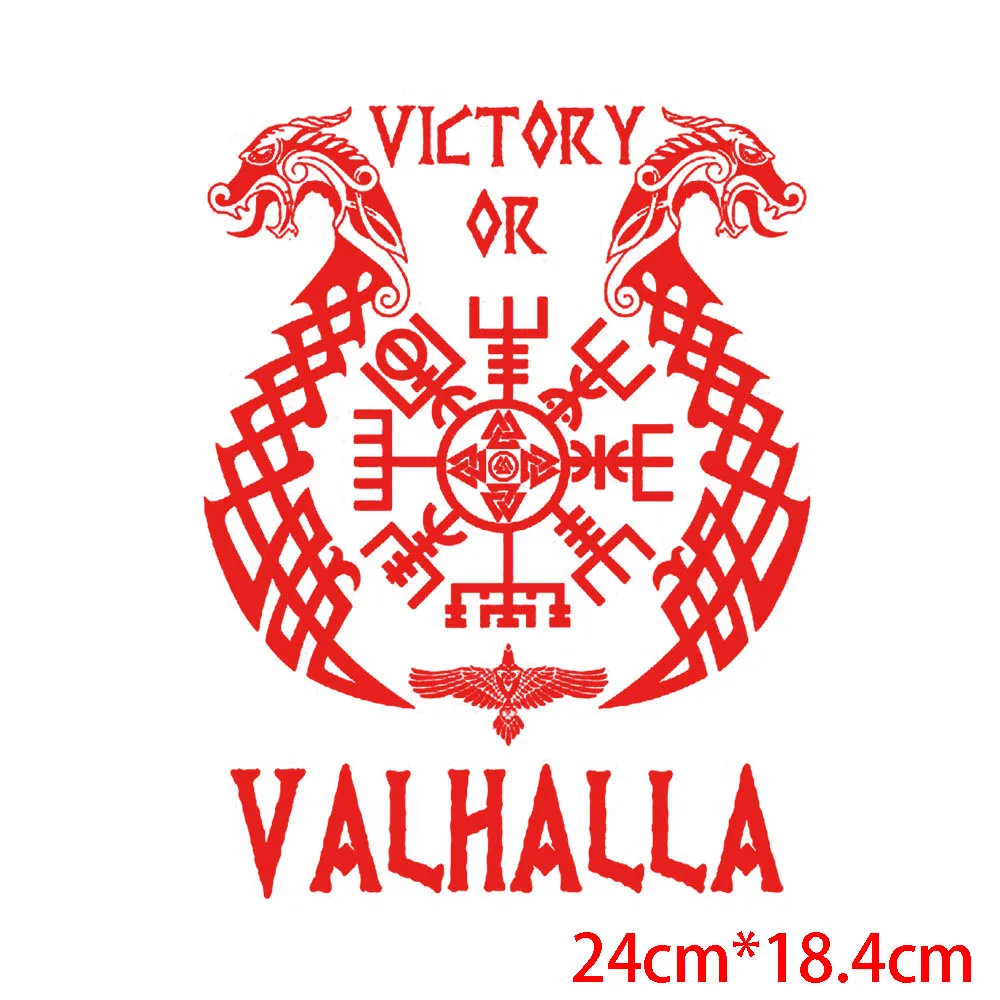 Vikings Patches Iron On Fashion Appliques For Clothing Goth Heat Transfer Stickers Thermo Parches Termoadhesivos Para Ropa