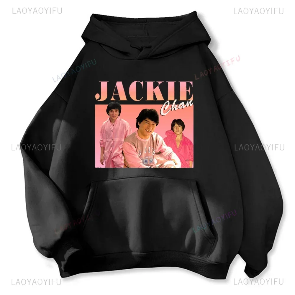 Sweat à capuche graphique Jackie Chan pour hommes et femmes, sweat-shirt chaud, sweat à capuche de rue, mode automne et hiver