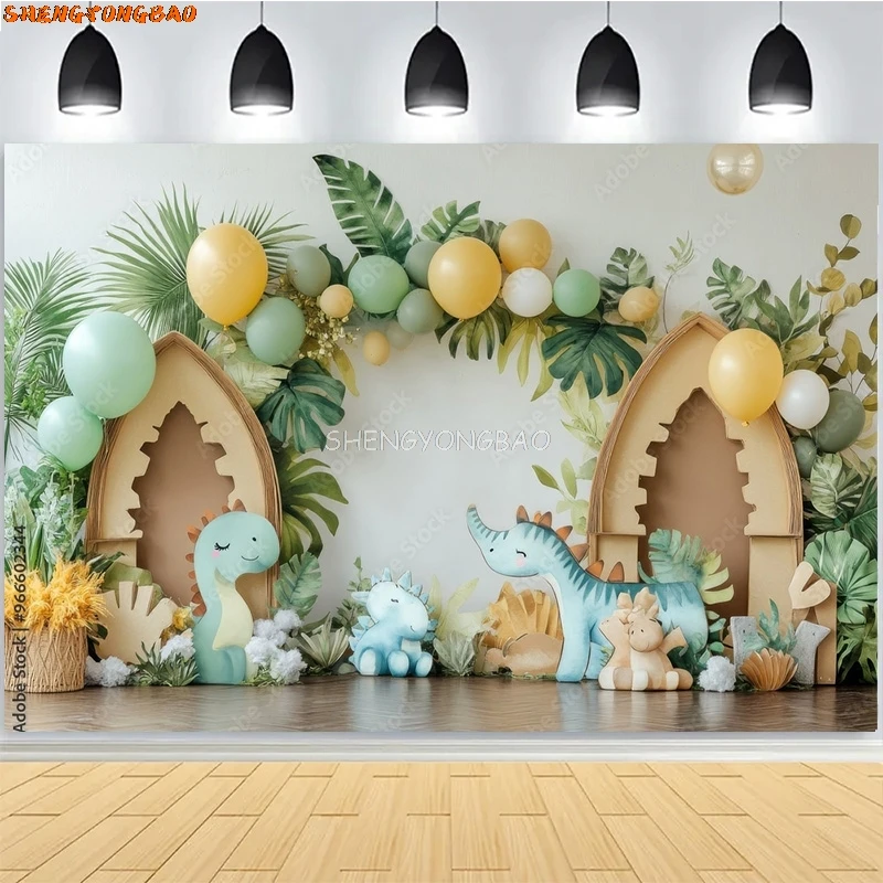 Gewölbte Luftballons Digitale Fotografie Kulissen Prop Kinder Baby Geburtstag Regenbogen Wolken Foto Studio Hintergrund AO-06