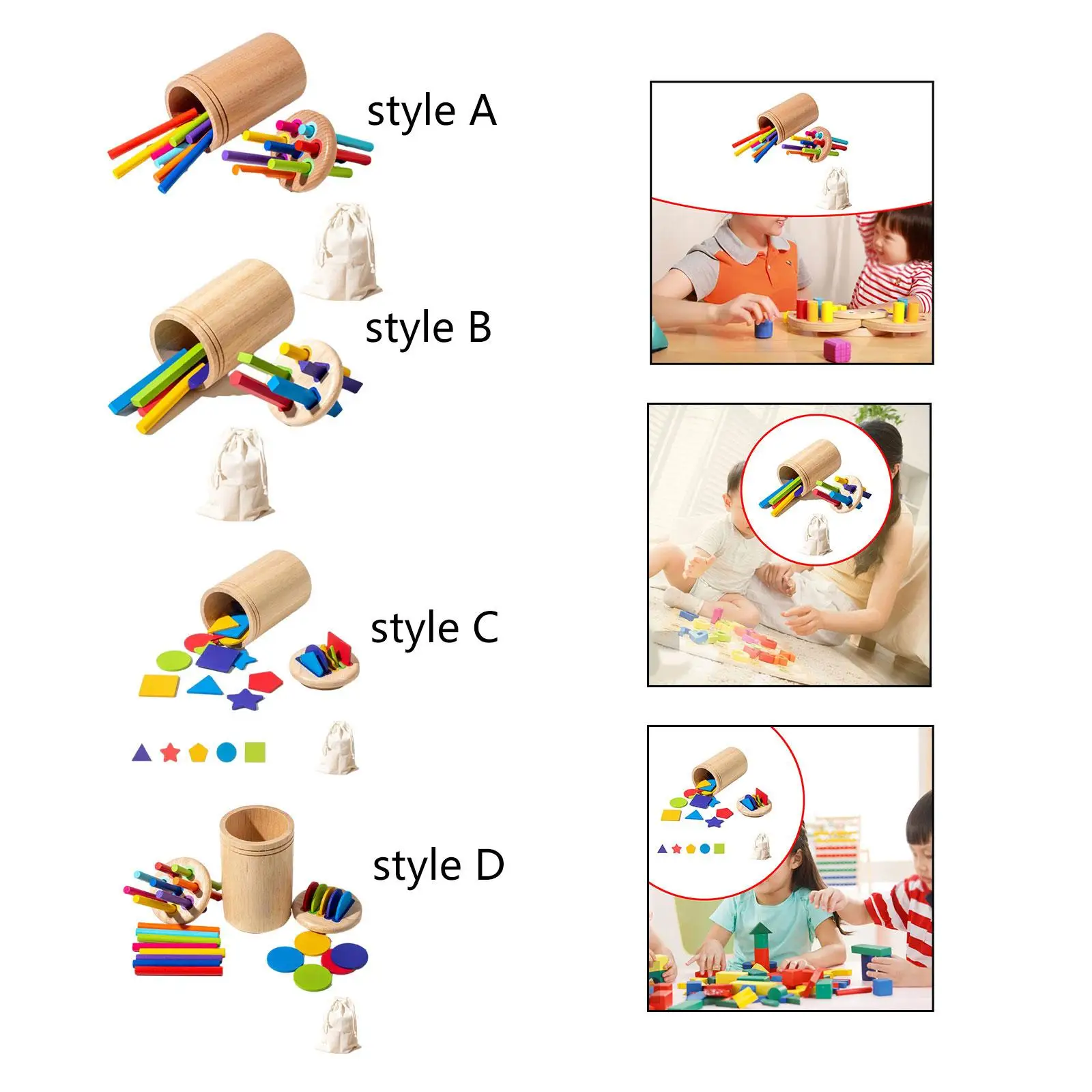 Giocattolo educativo per l'ordinamento delle forme del colore Giocattolo educativo per il riconoscimento dei colori della forma in legno Giocattolo Montessori Giocattolo per l'apprendimento precoce per il regalo dei bambini