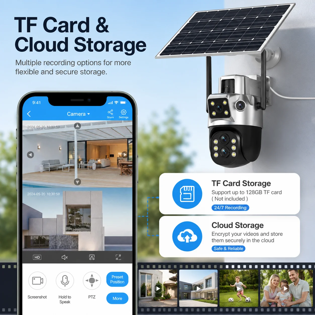 5MP 16CH WiFi NVR Security Camera System 8MP Dual Lens PTZ Cameras PIR Detection Audio Record EseeCloud Remote Home Surveillance